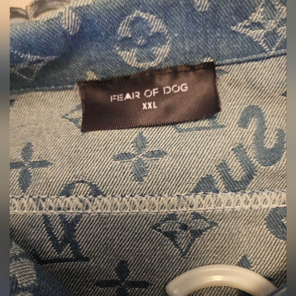 Dog FASHION Supreme x Louis Vuitton Denim Trucker Jacket - Blue - Picture 4 of 4
